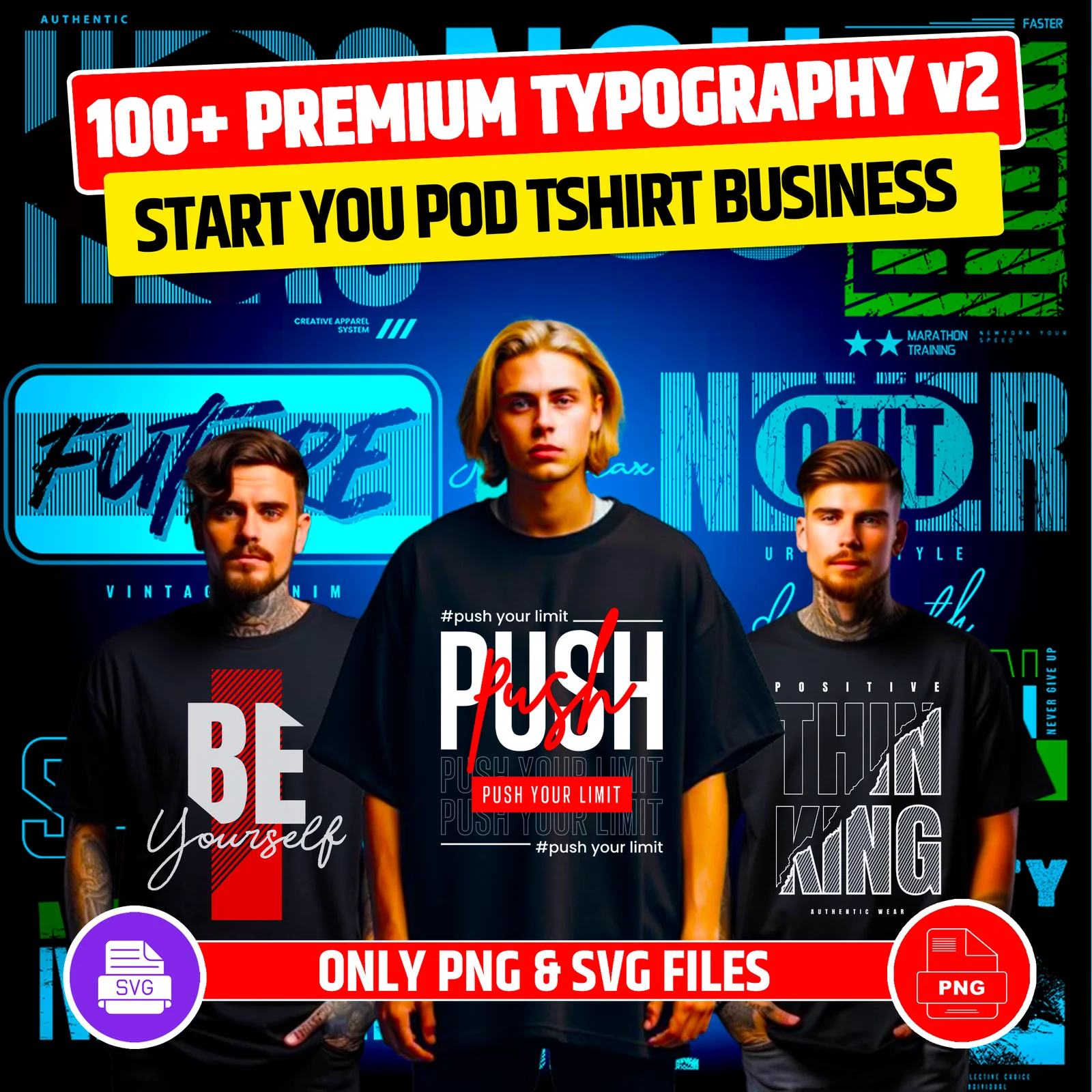 100+ Premium Typography V2 T Shirt Design Bundle