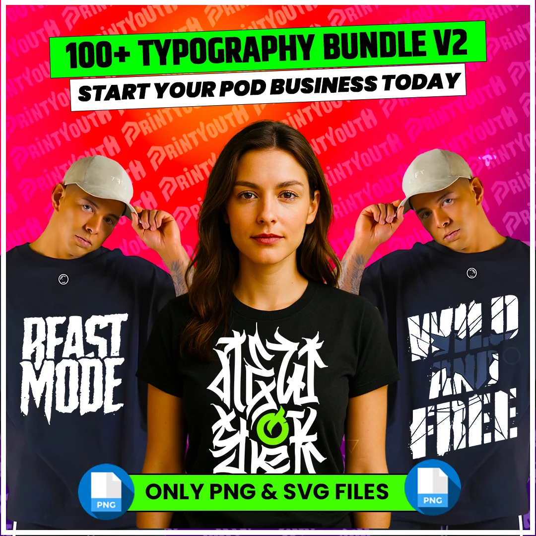 100+ Typography T Shirt Design Bundle - Typography T-shirt design bundle