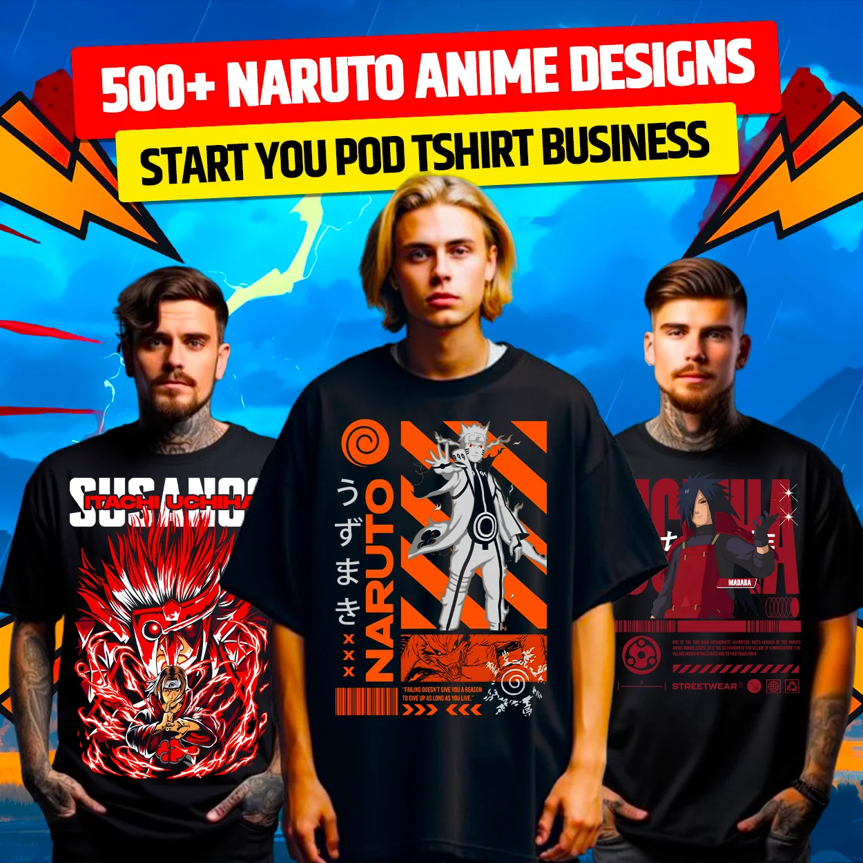 500+ Premium Naruto Anime T Shirt Design Bundle